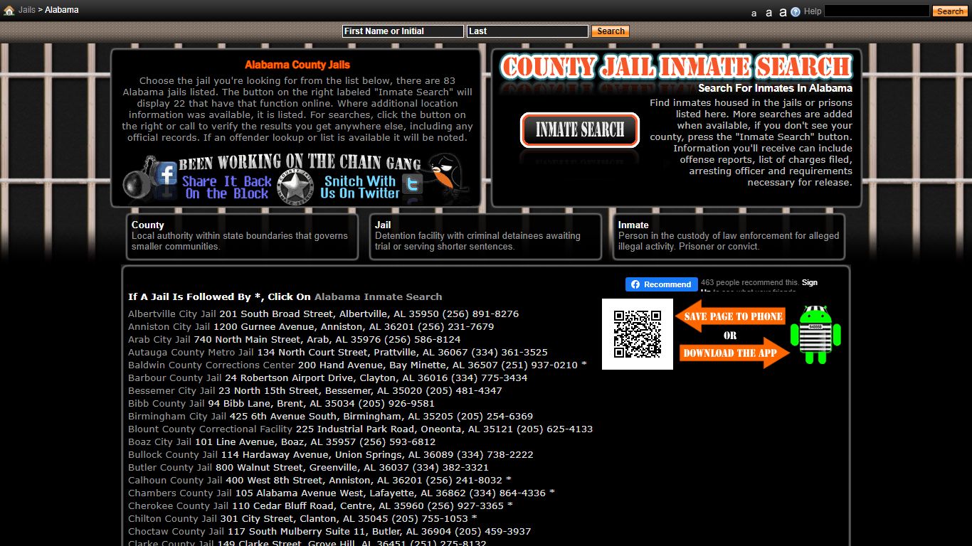 Jails in Alabama - County Jail Inmate Search